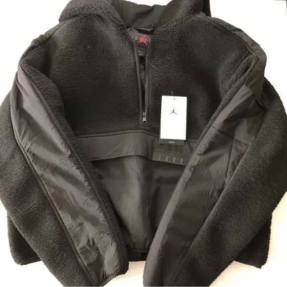 NWT Nike Jordan Cozy Girl Women’s Black Dark Smoke Grey Fleece Pullover Hoodie M - Picture 8 of 10